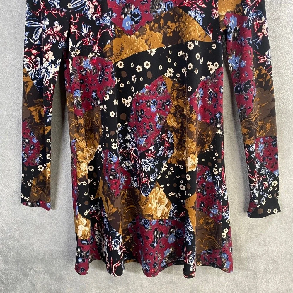 BCBGeneration Tunic Dress XS Patchwork‎ Whimsigoth Cottagecore Boho Mod Retro